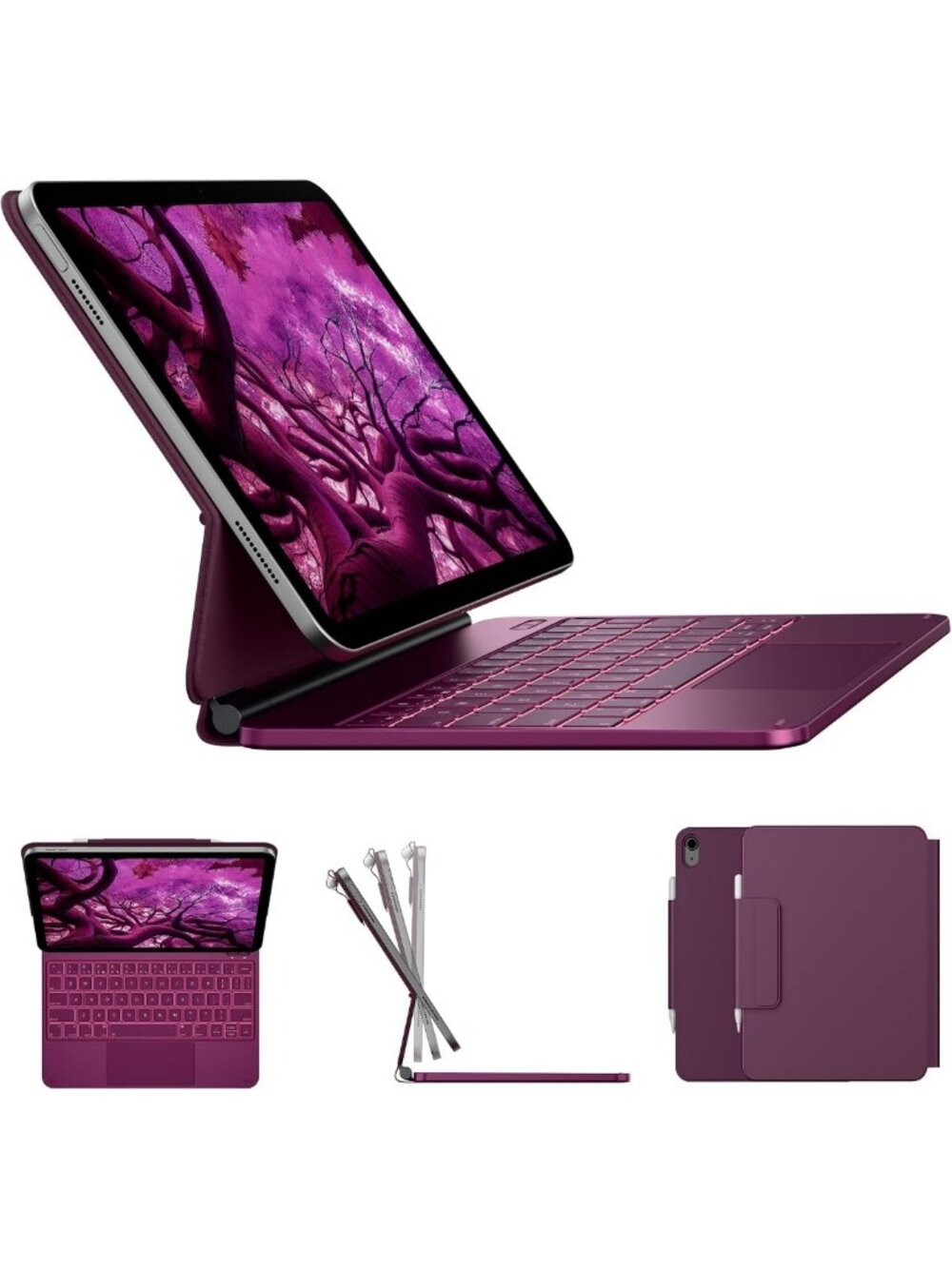 iPad 11th/10th Gen Keyboard Case with Floating Magnetic Stand - Slim & Stylish